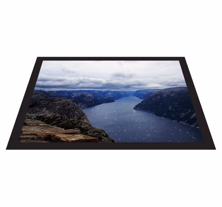 Norvég fjord kék víz jellegű vinil szőnyeg - TenStickers