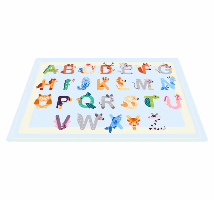 Betűrendes lények vinil szőnyeg ábécé - TenStickers