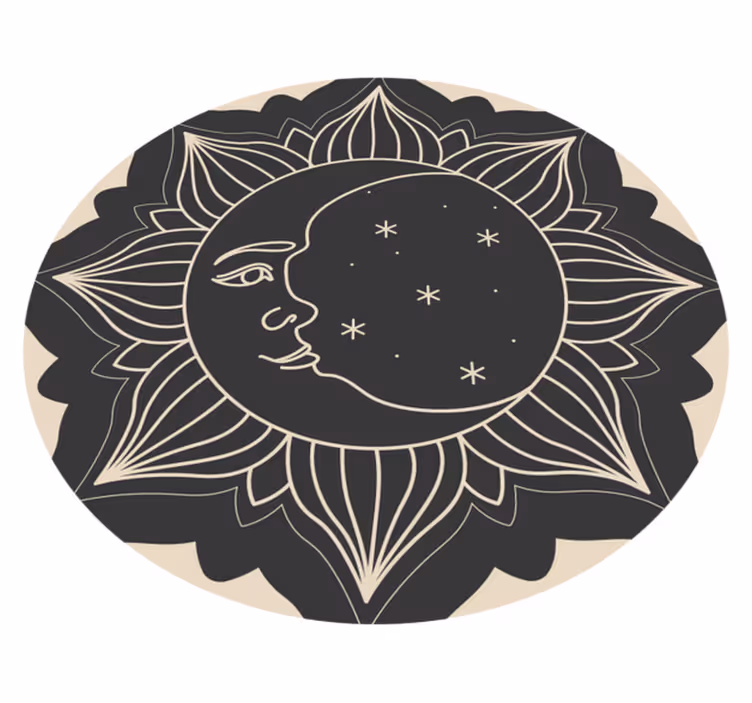 Nap és hold vinil szőnyeg mandala - TenStickers