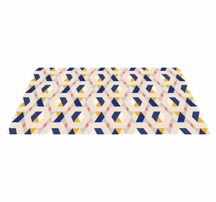 Hatszögletű geometriai motívum vinil szőnyeg modern - TenStickers