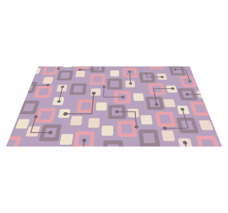 Rózsaszín és lila modern csempe geometriai szőnyegek - TenStickers