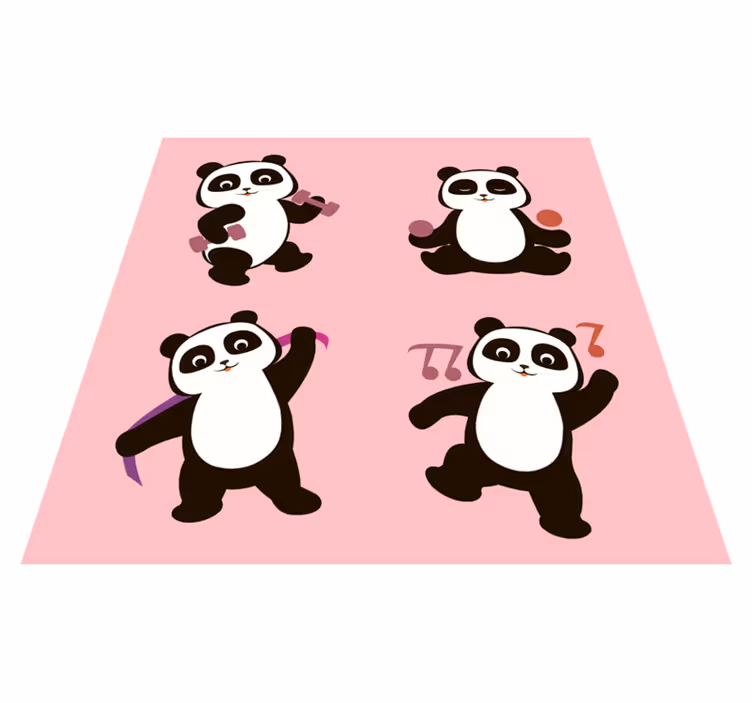 Panda tánc motívum vinil szőnyeg gyerekek - TenStickers