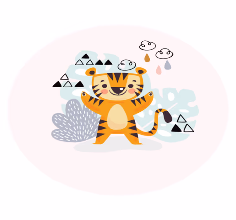 Rajz egy tigris gyerekek vinyl szőnyeg - TenStickers