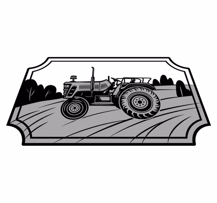 Monokróm traktor vinil szőnyeg mások - TenStickers