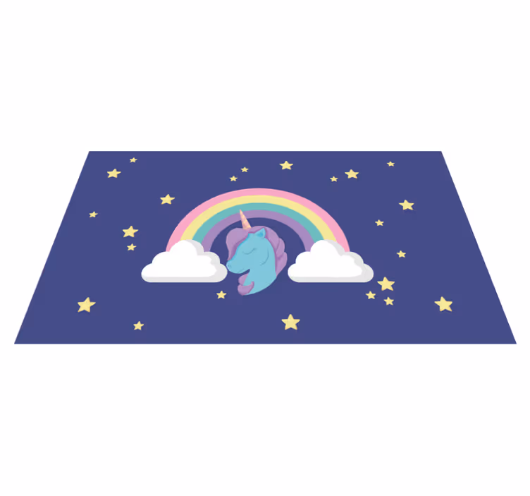 Egyszarvú szivárvány grafika vinil szőnyeg gyerekek - TenStickers