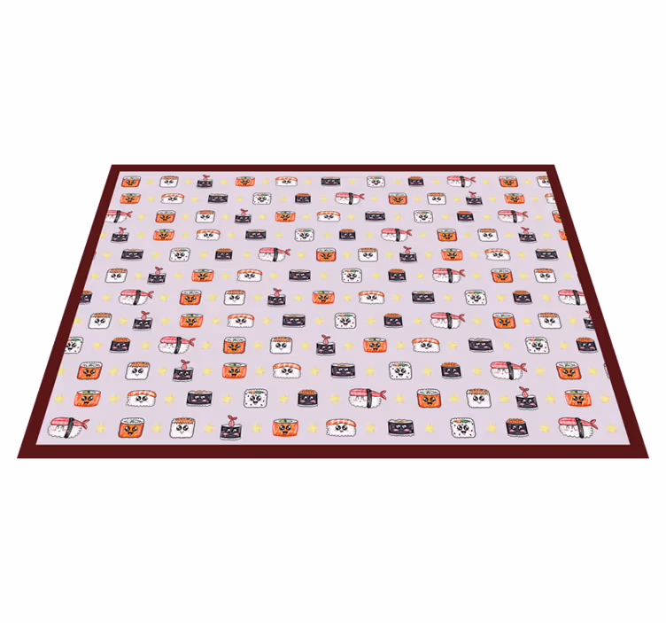 Anime sushi mintás gyerek vinyl szőnyeg - TenStickers