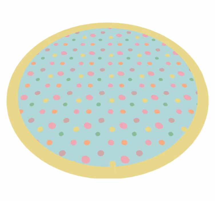 Rózsaszín és kék pöttyös geometriai vinil szőnyegek - TenStickers