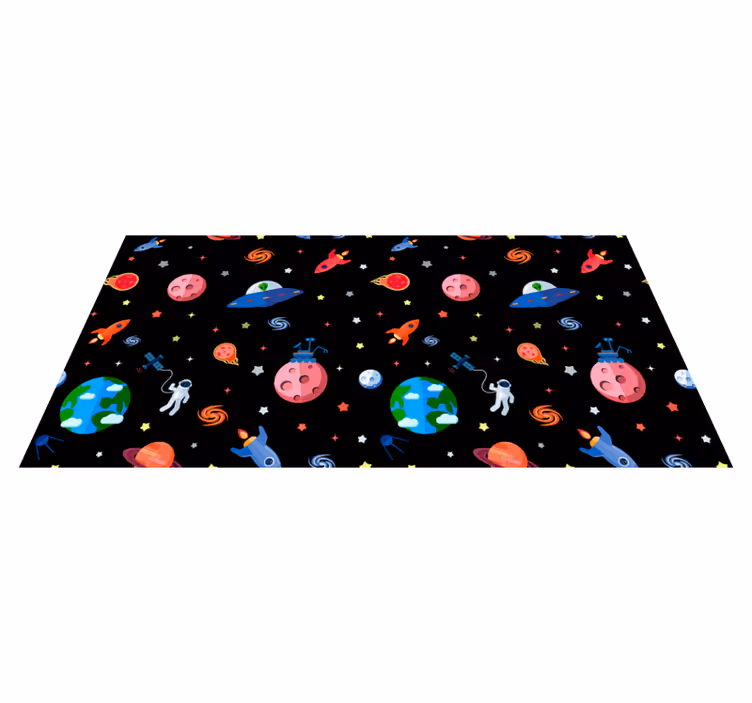 Bolygók és galaxis csillag bakelit szőnyeg - TenStickers