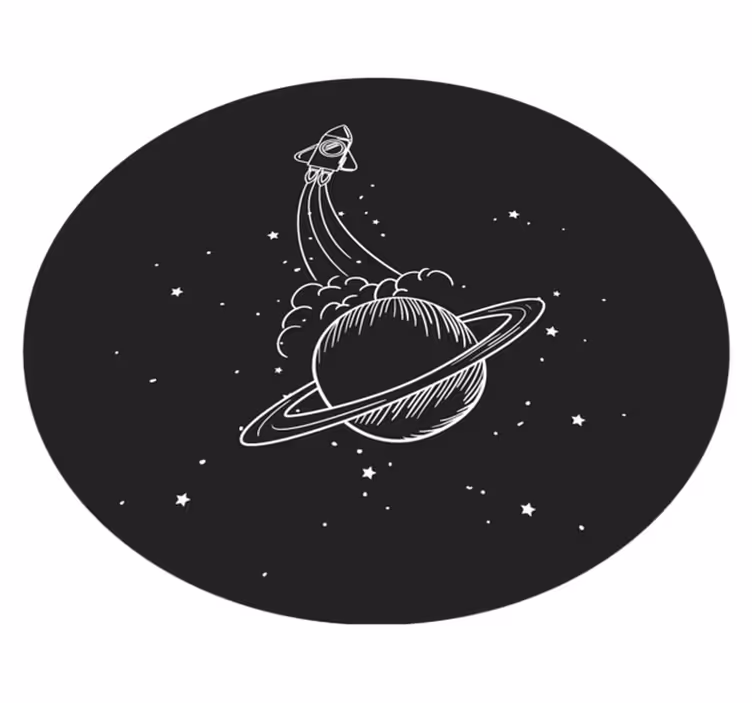 Pályára állított rakéta vinil szőnyeg csillagok - TenStickers