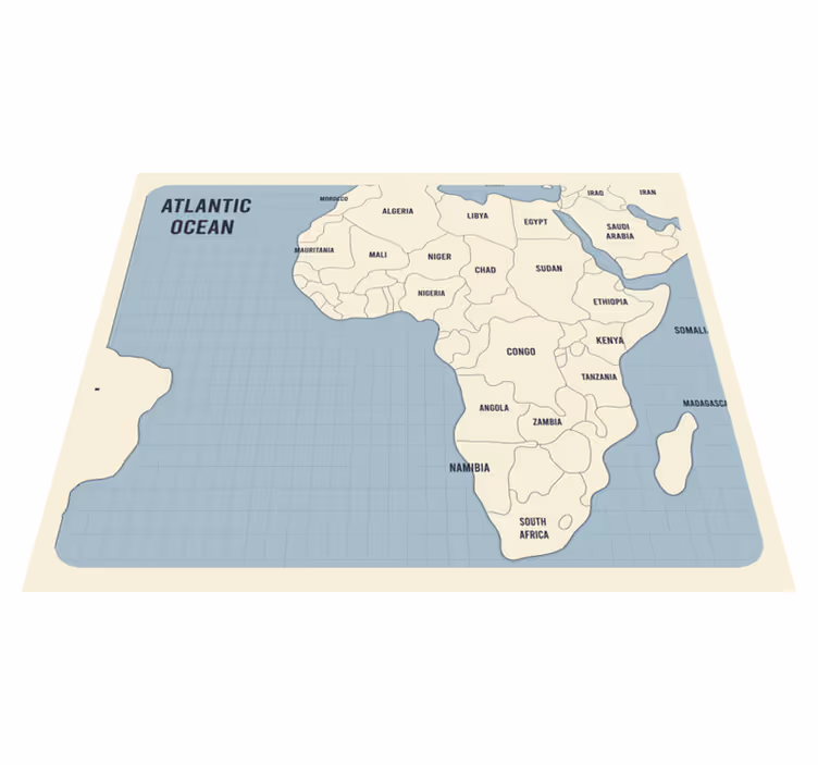 Térkép kártya afrikai világtérkép szőnyeg - TenStickers