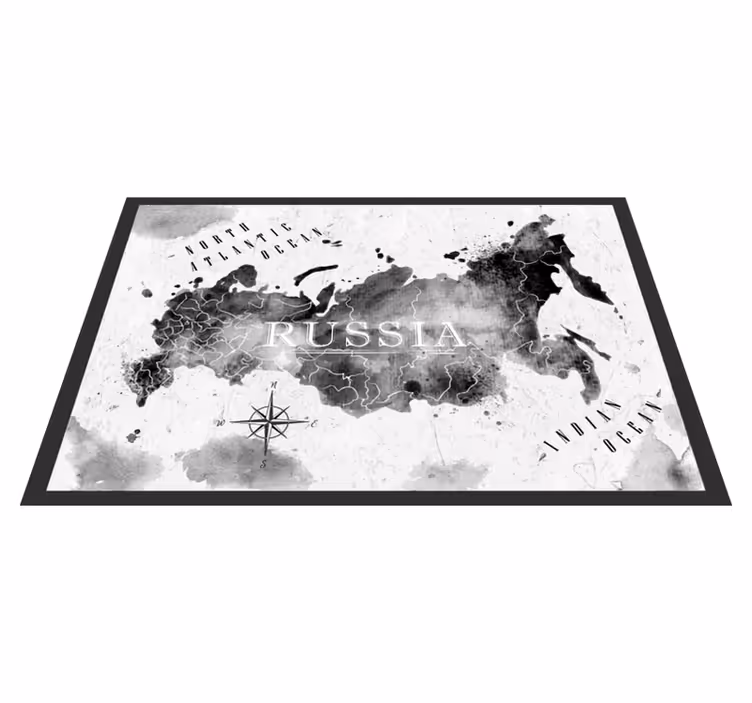 Monokróm világtérkép vinil szőnyeg világtérkép - TenStickers