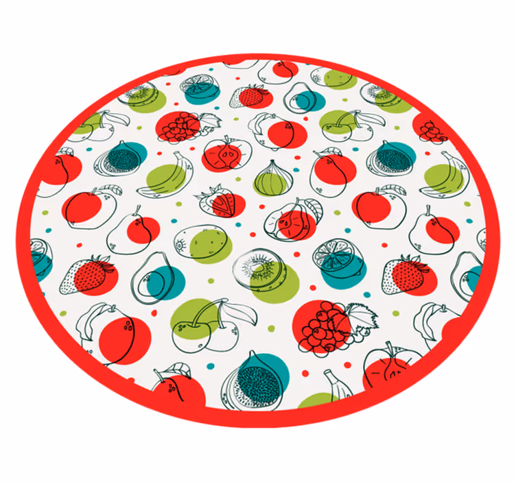 Piros és zöld zöldség mintás konyha padló - TenStickers