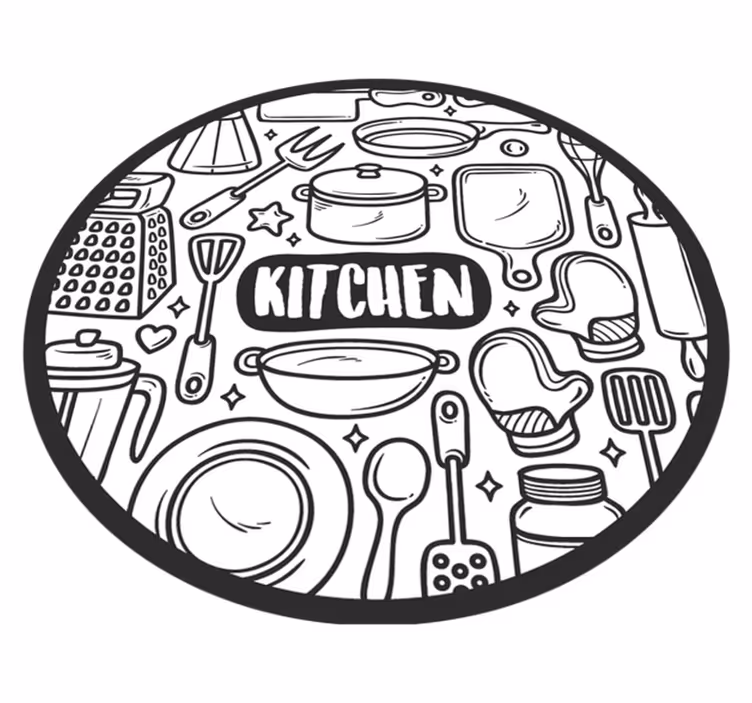 Alapvető grafikák Vinil szőnyeg kör alakú - TenStickers
