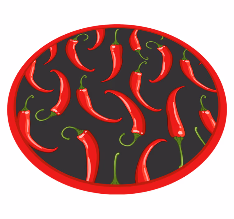 Vörös forró chili paprika konyhai padlólapok - TenStickers