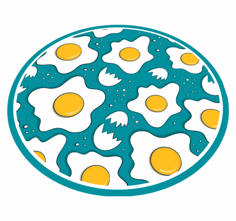 Sült tojás mintás konyha padlólapok - TenStickers