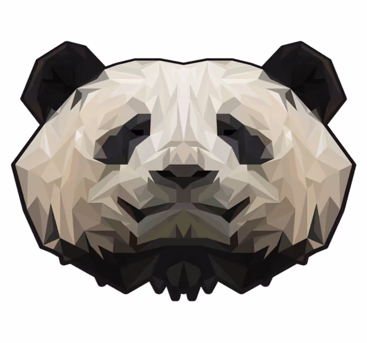 Geometriai panda állati vinilszőnyeg - TenStickers