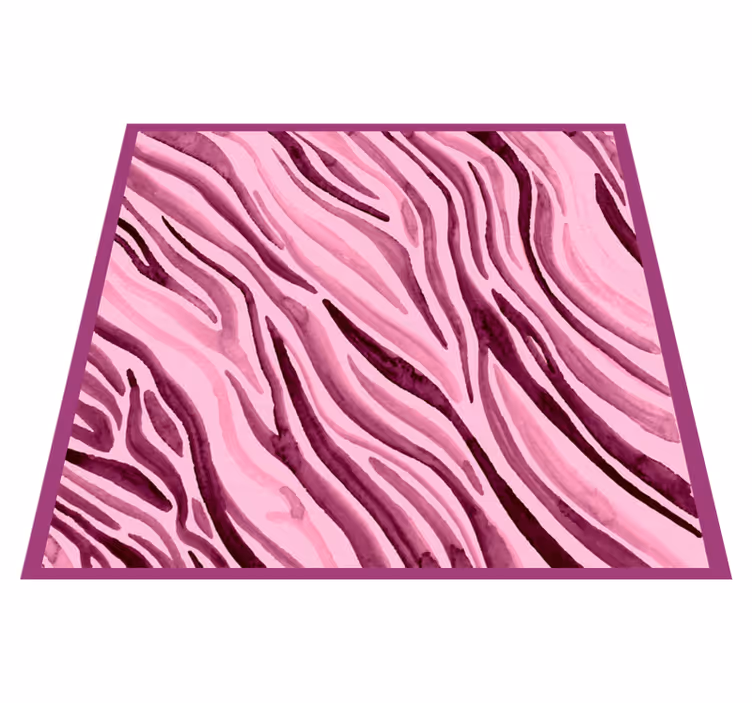 Rózsaszín zebra csíkok vinil szőnyeg állatnyomat - TenStickers
