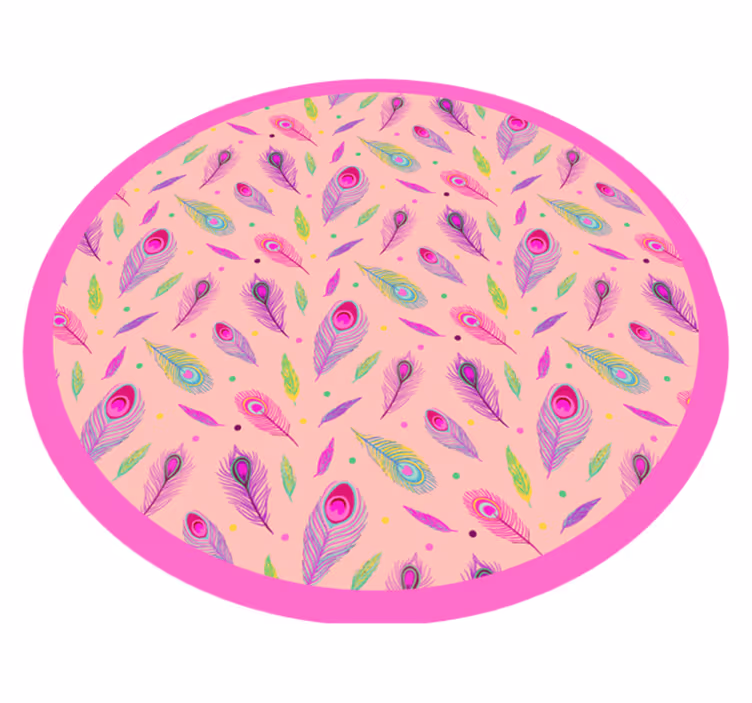 Rózsaszínű pávatoll állati szőnyeg - TenStickers