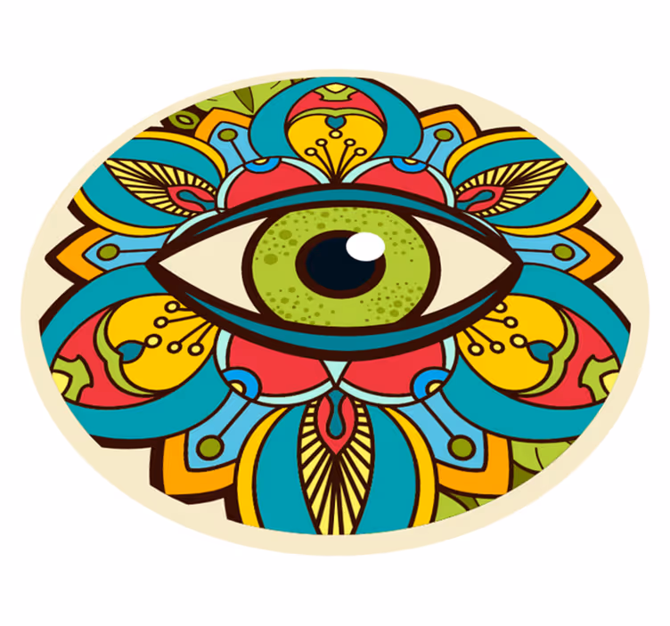 Színes szem minta vinil szőnyeg mandala - TenStickers