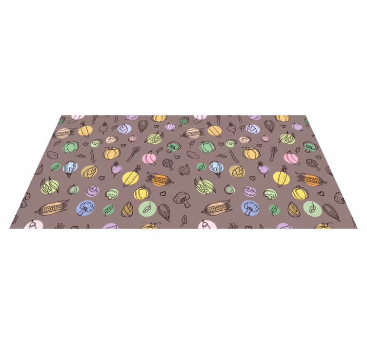 Színes zöldségmintás vinil szőnyeg konyha - TenStickers