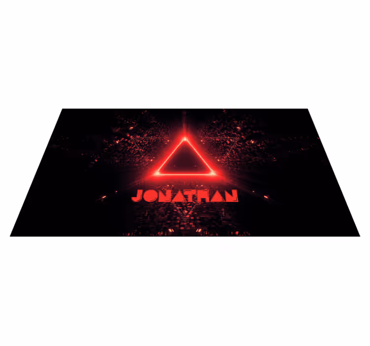 Neon háromszög névvel vinil szőnyeg tinik - TenStickers