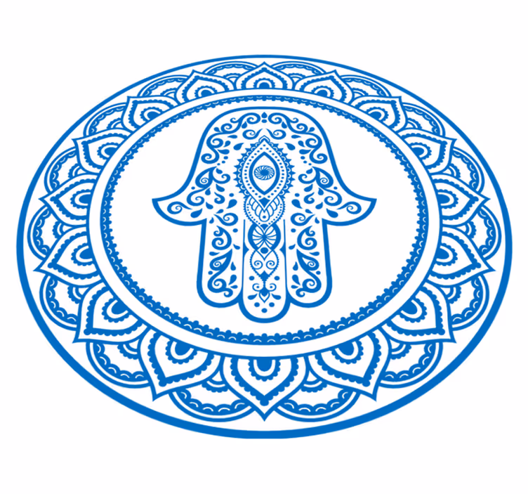 Kék-fehér kéz a fatima etnikai bakelit szőnyegből - TenStickers