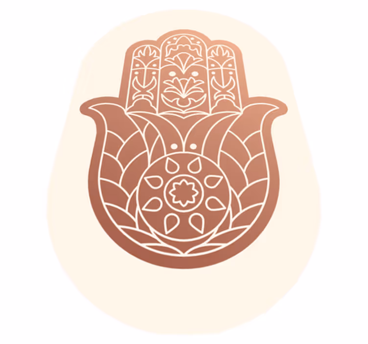 Fatima bézs keze vinil szőnyeg mandala - TenStickers