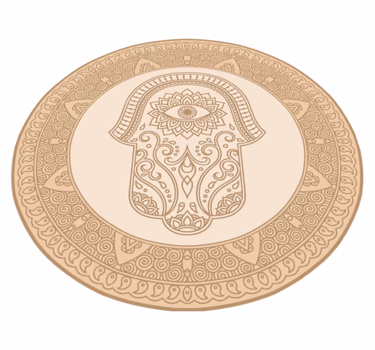 Bézs mandala keze fatima etnikai vinil szőnyeg - TenStickers