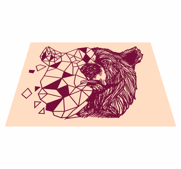 Geometrikus medvefej vinil szőnyeg állat - TenStickers