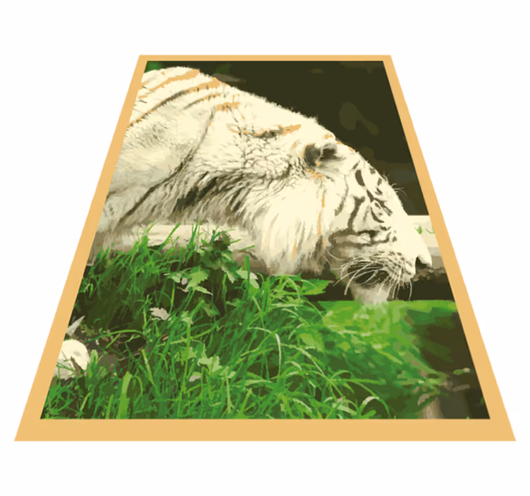Fehér tigris állati vinil szőnyeg - TenStickers