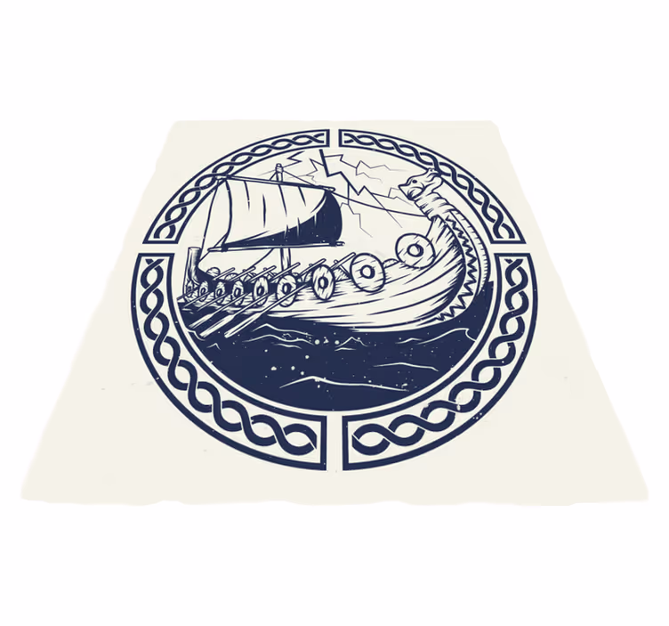 Viking hajó motívum vinil szőnyeg modern - TenStickers
