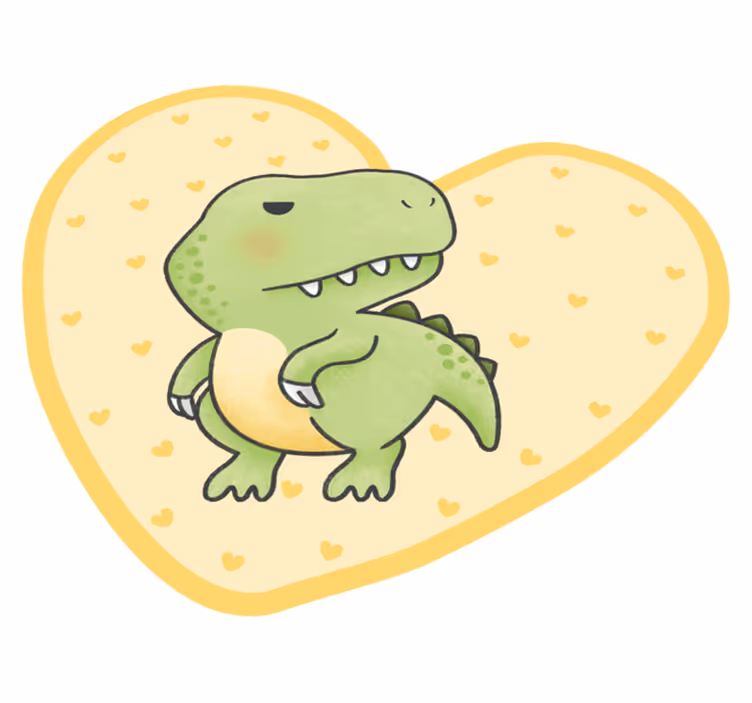 Szív alakú dino vinil szőnyeg gyerekek - TenStickers