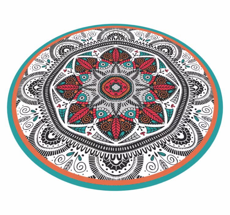 Nagy kerek mandala konyha padlólapok - TenStickers