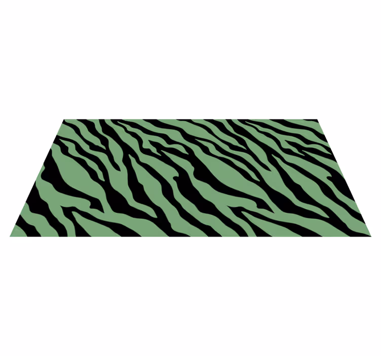 Zöld zebra design állati nyomtatású vinil szőnyeg - TenStickers