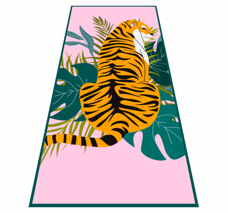 Trópusi tigris jelenet vinil szőnyeg állat - TenStickers