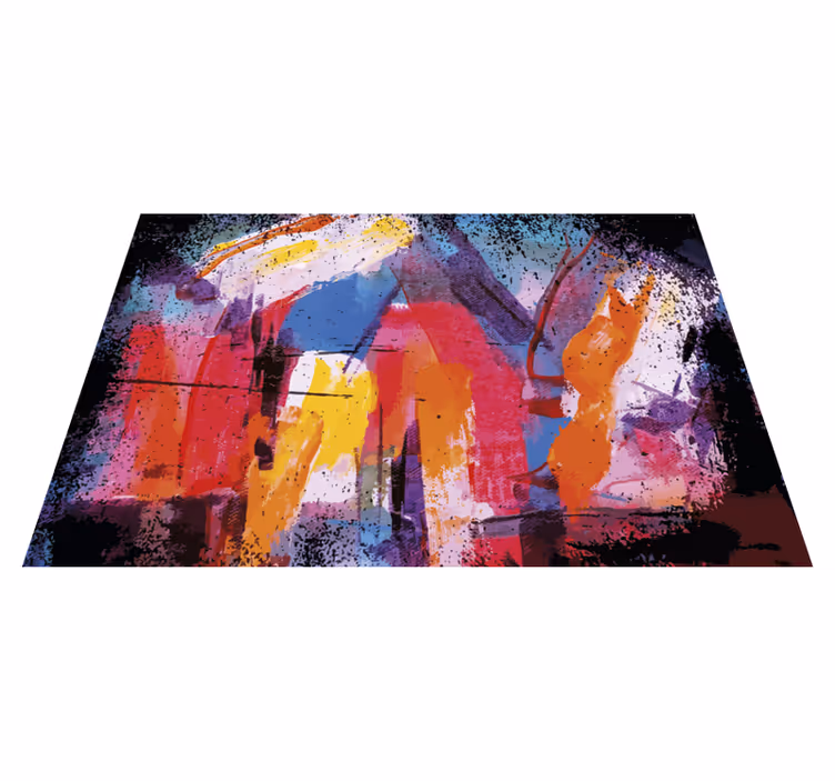 Absztrakt festék színű modern vinil szőnyeg - TenStickers