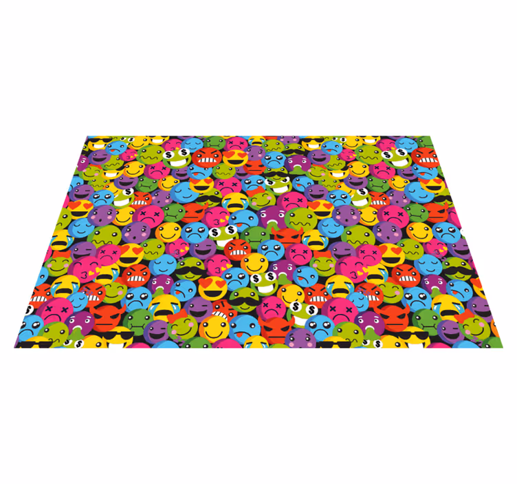 Emoji kompozíció tini vinyl szőnyeg - TenStickers