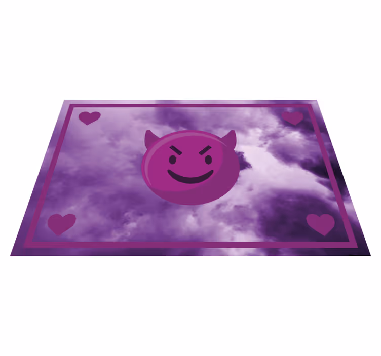 Mosolygós ördög emoji vinil szőnyeg tinik - TenStickers
