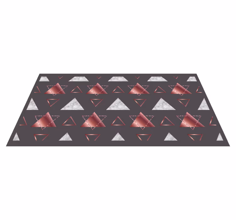 Rózsaszín és szürke háromszögek vinil szőnyeg geometriai - TenStickers