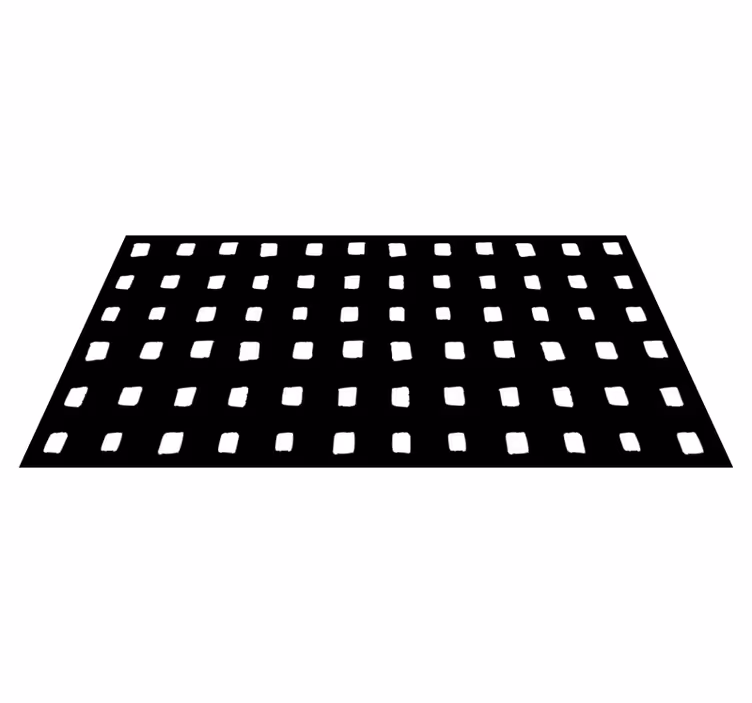 Fekete-fehér négyzet alakú minta vinil szőnyeg minimalista - TenStickers
