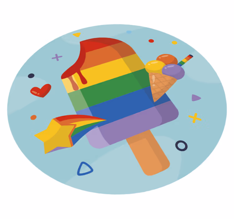 Jég nyalókák szivárvány modern vinil szőnyeg - TenStickers