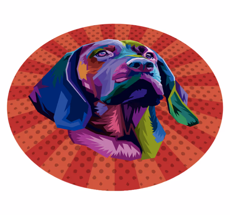 Kutya pop art állati vinil szőnyeg - TenStickers