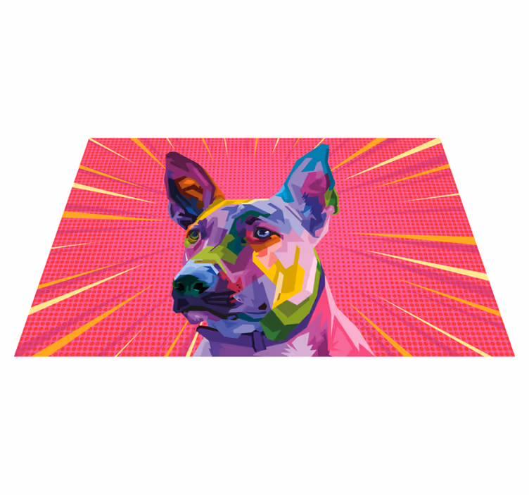 Szivárvány pop art kutya állat vinil szőnyeg - TenStickers