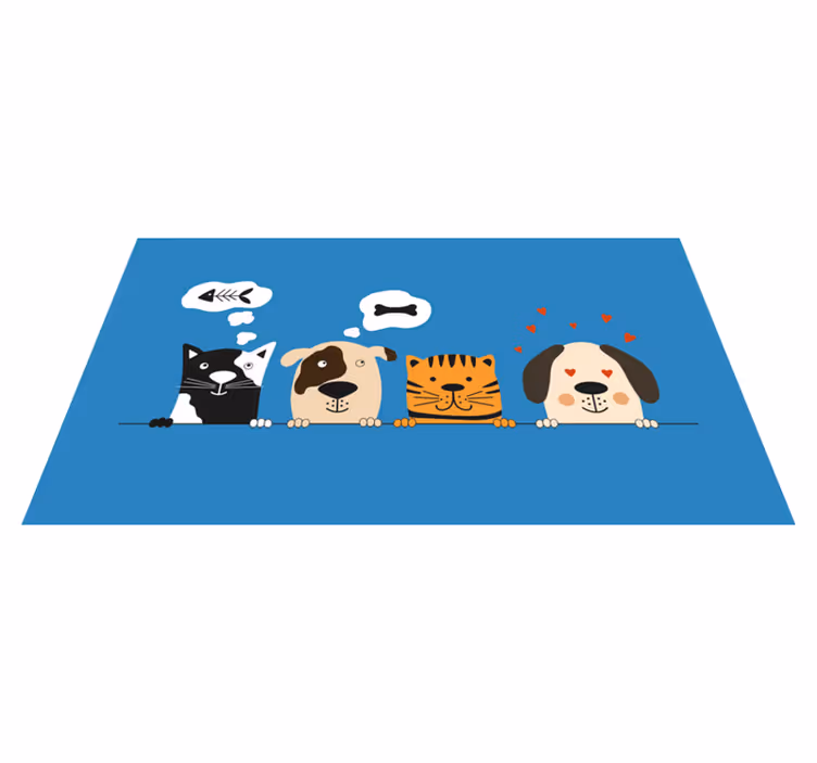 Aranyos kisállat-kifejezések Vinil szőnyeg előszoba - TenStickers