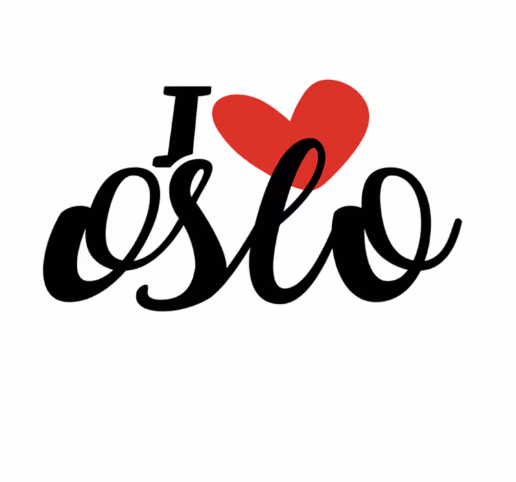 Szívből jövő oslo szerelem vinil szőnyeg mondatokkal - TenStickers