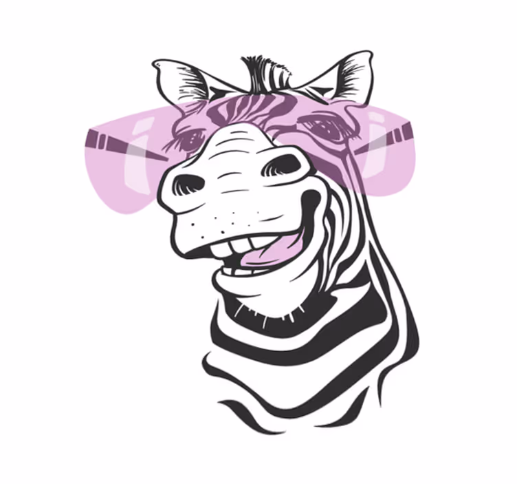 Mosolygó zebra arc vinil szőnyeg állat - TenStickers