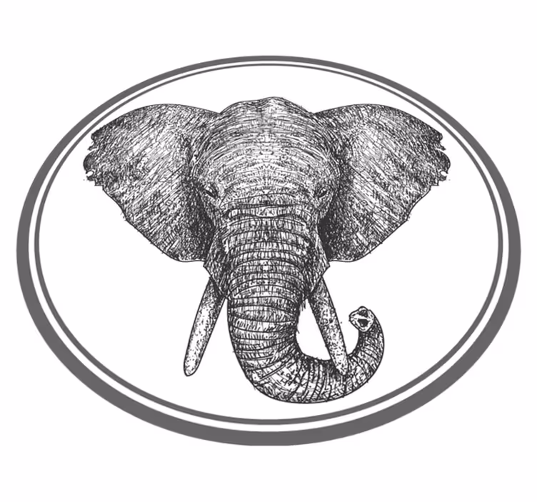 Szürke elefánt körvonala vinil szőnyeg állat - TenStickers