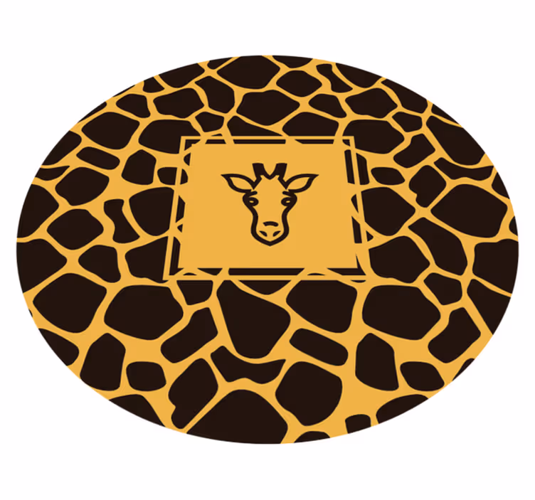 Zsiráf minta kerek vinil szőnyeg állatnyomat - TenStickers