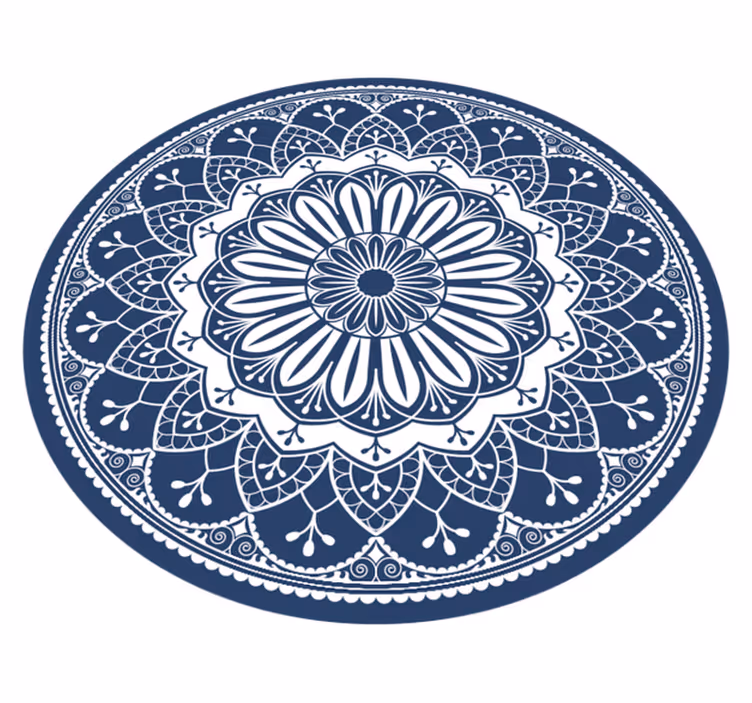 Kör alakú kék mandala hálószobás vinilszőnyeg - TenStickers