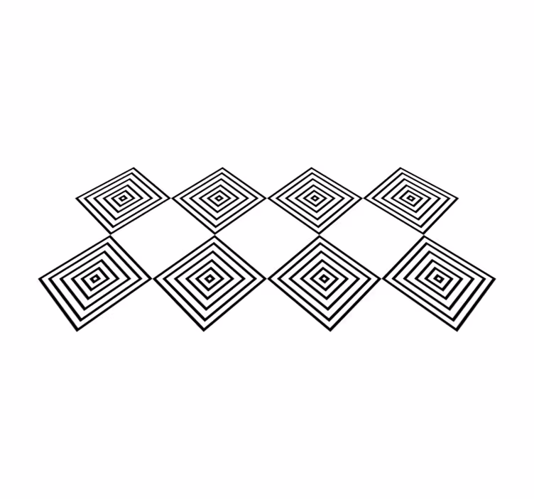 Koncentrikus négyzetek vinil szőnyeg geometriai - TenStickers